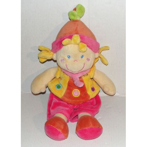 Doudou Lutin Fille Rose Jaune Orange Mots D'enfants