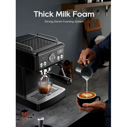 HiBREW H10A Machine à café expresso semi-automatique, 20 bars, cafetière froide/chaude - Noir adamantin