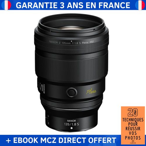 Nikon Z 135 mm F1.8 S Plena + Ebook '20 Techniques pour Réussir vos Photos' - Objectif Nikon Z