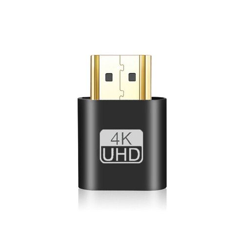 Adaptateur d'affichage virtuel VGA,compatible HDMI,1.4 DDC EDID DUNIPlug,émulateur d'affichage fantôme sans sauna,plaque de verrouillage de carte vidéo - Type Black-None #B