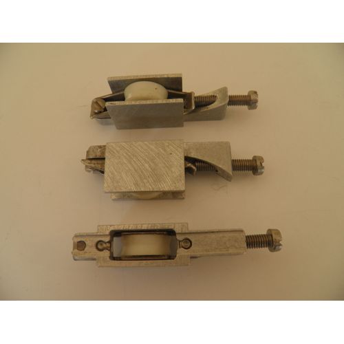 Chariot à 1 roulette galet REGLABLE, pour vantaux coulissants menuiserie aluminium Pechiney ALUNION ou autre