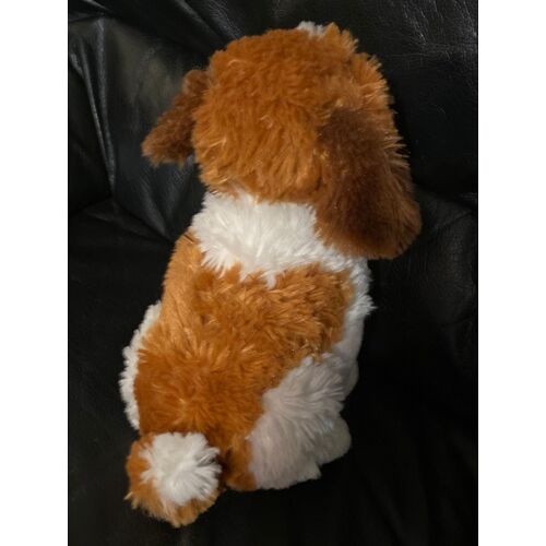 Peluche Chien Saint Bernard Marron Et Blanc Tire La Langue 28cm