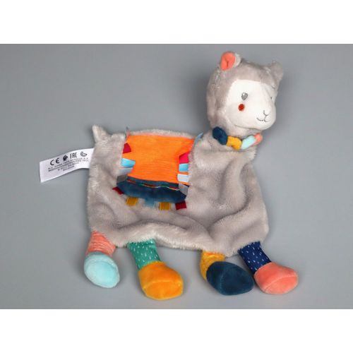 Doudou lama plat gris orange Simba Toys