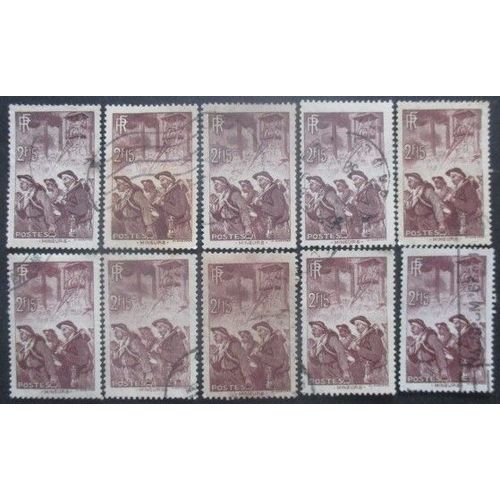 France N°390 X 10 Oblitéré