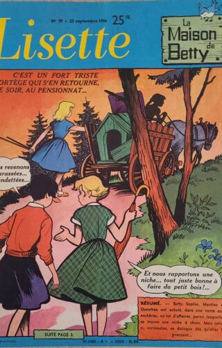Lisette Magazine No 39 . 23 Septembre 1956 . La Maison De Betty