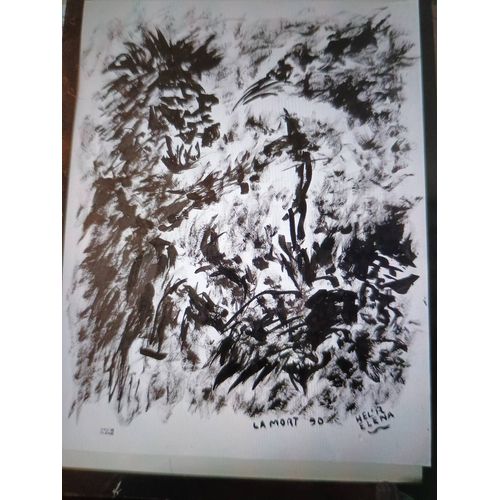 Dessin Encre Par Helr Elena Peintre Dessinatrice Oeuvre Originale Signée Cachet Atelier Série Sale Époque 60x55