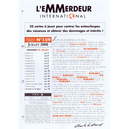 L'emmerdeur International No 159 : Entourloupes Des Vacances, Obtenez Des Dommages Et Intérêts