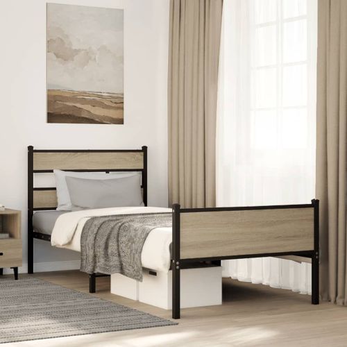 Vidaxl Cadre De Lit Sans Matelas Chêne Sonoma 100x190 Cm