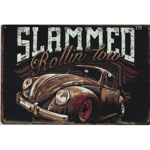 Plaque Décorative Slammed Rolling Low Coccinelle 30x20cm Tole