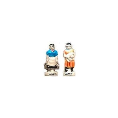 2 Fèves La Laitière Et La Bergère. Série Villageois, 1998