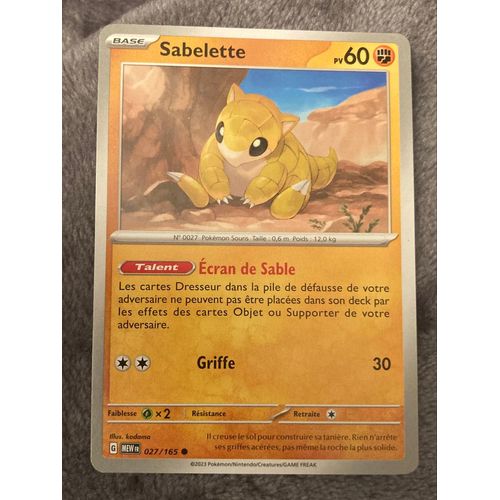 (1874) Sabelette 27/165 Pokemon 