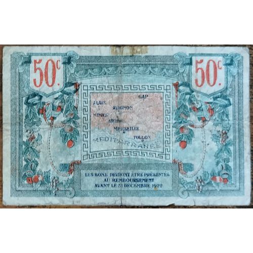 Billet 50 Centimes Chambre De Commerce Région Provençale - 1922 - R Série 34