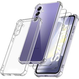 Coque Pour Samsung Galaxy S24 Silicone Transparente Angles Renforces + 2 Verres Trempes Little Boutik©