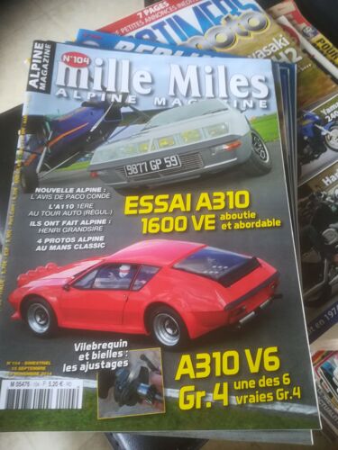 Mille Miles 104 De 2014 Alpine A310 1600 Ve,A110 1600s,A310 Gr4 Besson,Grandsire