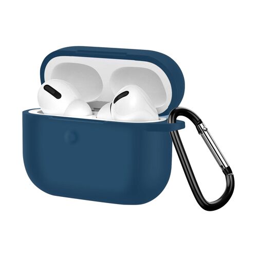 Coque AirPods Pro Souple Anti-traces Anti-rayures avec Mousqueton bleu nuit