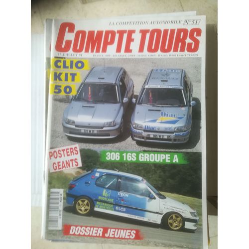 Compte Tours 51 De 1994 Ypres,Cevenole,Alsace,Alpine A310 V6 Gr F,Gany,Peugeot 306 16s Groupe A