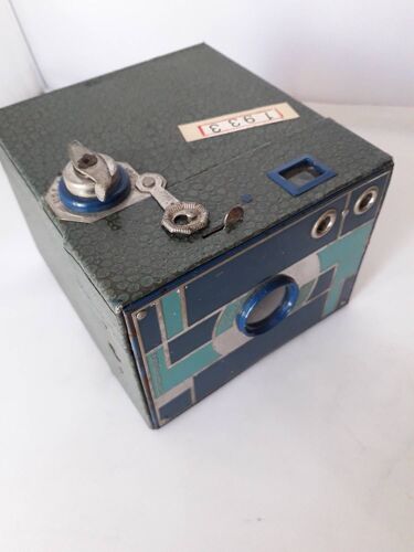 BOX KODAK BEAU BROWNIE N°2 BLEU et TURQUOISE doublet lens 1933