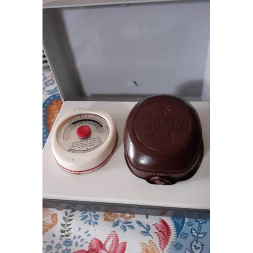 Posemètre Gossen Sixticolor vintage avec étui en cuir marron d origine + coffret