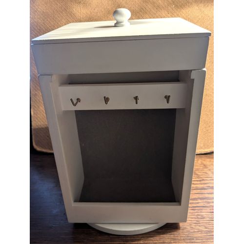 Porte bijoux pivotant en bois blanc