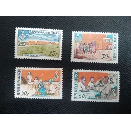 Timbre Niger Yt 145 A 148 Série : Organisation Nigérienne D'éducation Sanitaire Mobile, Omnes 1964 ( 160109 )