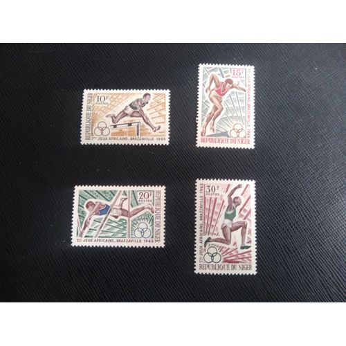 Timbre Niger Yt 165 A 168 Séries : Jeux Africains, Brazzaville 1965 ( 160109 )