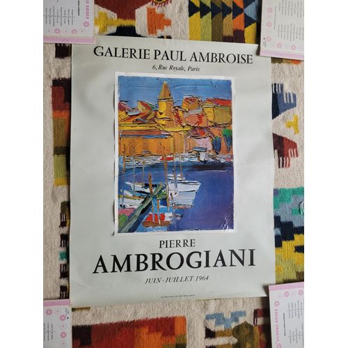 Affiche De Pierre Ambrogiani À La Galerie Paul Ambroise. Paris ( Juin-Juillet 1964 )