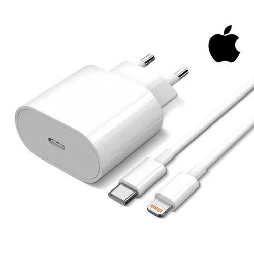 Chargeur Iphone Apple 20w + Câble Iphone Apple Usb-C Vers Lightning