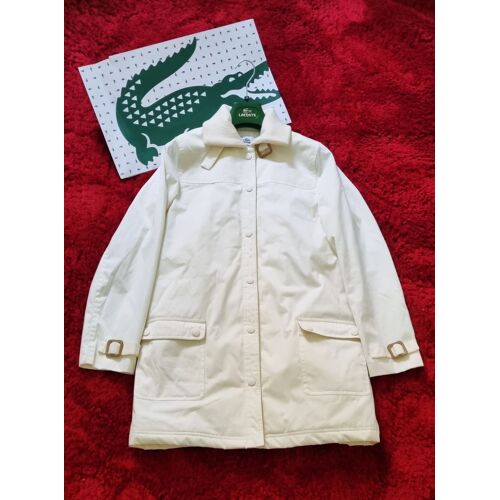 Trench Coat Lacoste Taille 38 Blanc Écru Doublure Molletonnée État Neuf