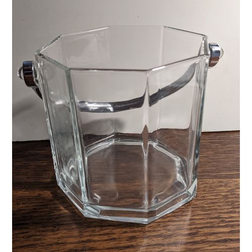 Seau À Glaçons Octogonal En Verre Avec Anse