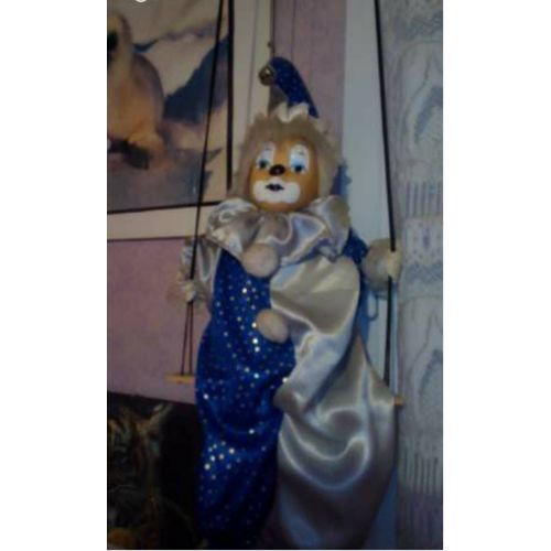 Clown À Suspendre Avec La Tête En Porcelaine
