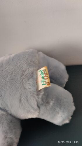 Vintage Peluche Doudou Ours Bleu Histoire D'ours