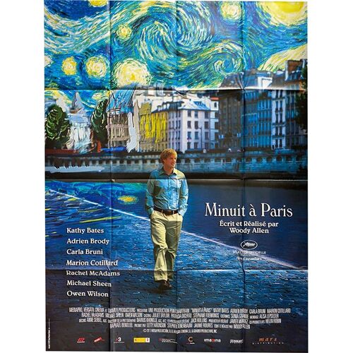 Minuit À Paris (Midnight In Paris) - Véritable Affiche De Cinéma Pliée - Format 120x160 Cm - De Woody Allen Avec Kathy Bates, Owen Wilson, Adrien Brody, Carla Bruni, Marion Cotillard - 2011