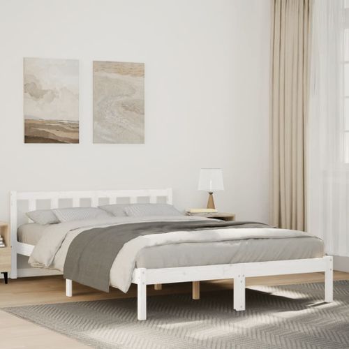 Vidaxl Cadre De Lit Extra Long Sans Matelas 160x210 Cm Bois Massif Pin