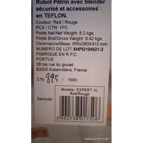 robot pétrin avec blender modèle expert XL rouge Cb:36627380175506