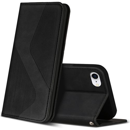 Coque Pour Iphone Se 2022 / Se 2020/8 / 7, Premium Etui Housse En Cuir De Protection Avec [Emplacements Cartes], Clapet Folio Portefeuille Pour Iphone Se 2022 / Se 2020/8 / 7 (Noir)