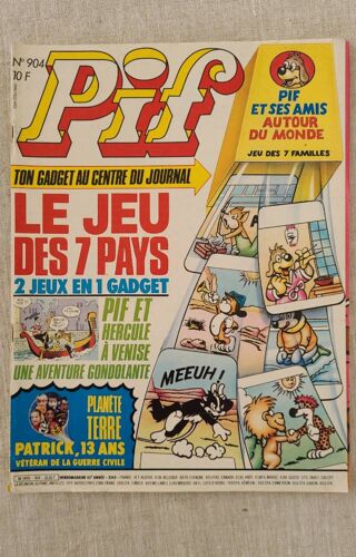 Pif Gadget No 904 .Le Jeu Des 7 Pays .Juillet 1986