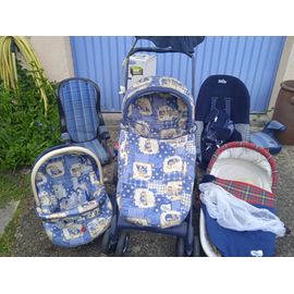 Poussette Combinée Babi Confort (Nacelle, Coque, Poussette Deuxième Cage) + Siège Auto 6 18 Mois + Rehausseurs + Lit Parapluie