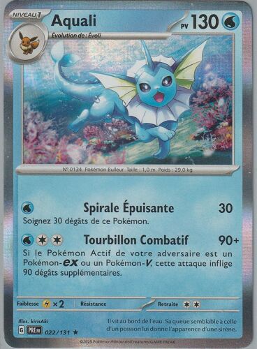 Carte Pokémon - Aquali - 022/131 - Holo-Rare - Ev8,5 Evolutions Prismatiques