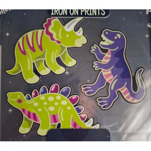 3 Patch Thermocollants - Motif Dinosaures - Fluorescents