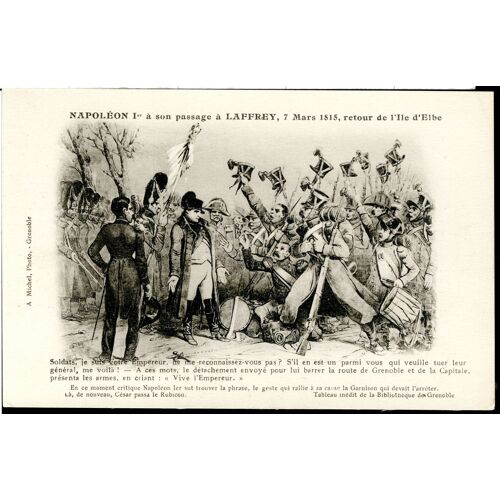 Carte Postale Napoléon 1er À Son Passage À Laffrey, 7 Mars 1815, Retour De L'ile D'elbe