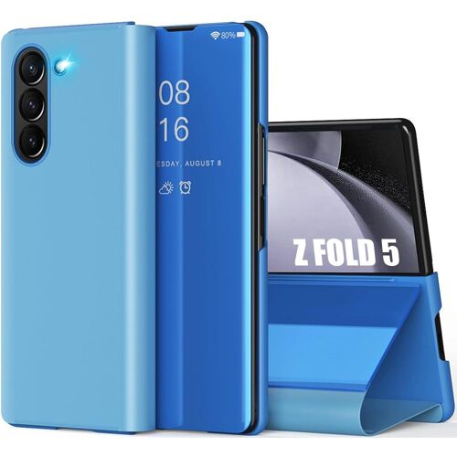 Coque pour Samsung Galaxy Z Fold 5, Anti-Choc Effet Miroir Design Protection intégrale Bleu - BOOLING