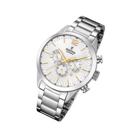 Festina Montre Homme F20343/1 Montre-Bracelet En Acier Inoxydable Chronographe Argent Uf20343/1