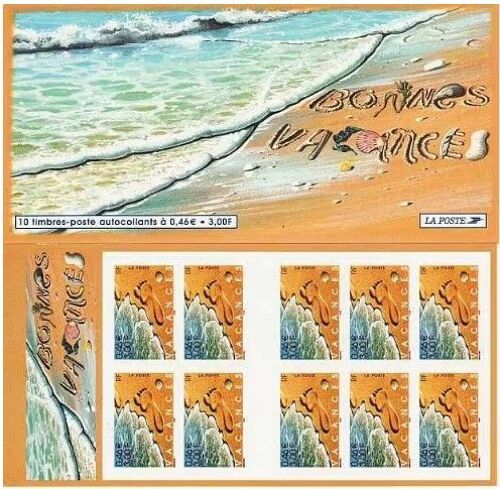 France 2001, Très Belle Bande Carnet N° Bc 3400 - 10 Timbres Auto- Adhésifs Neufs** Luxe Yvert 3400, Bonnes Vacances.
