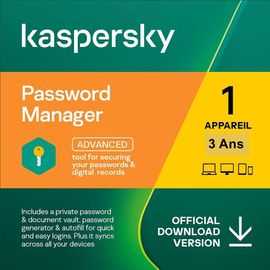 Kaspersky Cloud Password Manager - 1 App - 1 Utilisateur 3 Ans - Pc Mac Android Ios - Ed Française Licence Officielle Par Mail - Esd