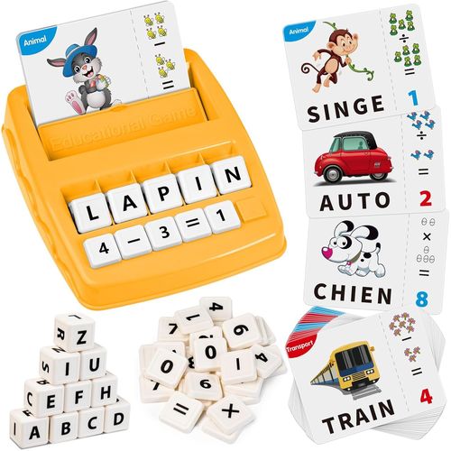 Chenquansarl-Jeux Educatif 3 4 5 6 7 8 Ans, Cadeau Fille Garcon 3-8 Ans Jouet Enfant 3-6 Ans Garçon Apprendre A Lire Jeux De Societe - França Lettre Scrabble