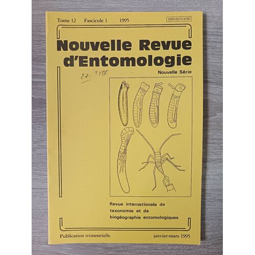 Nouvelle Revue D'entomologie Tome 12 Fascicule 1 Juillet 1995