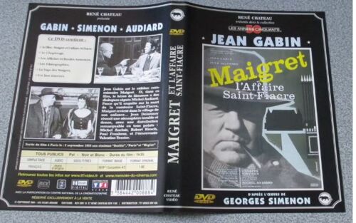 Jaquette Papier Originale Format Dvd Du Film Maigret Et L'affaire Saint-Fiacre - Film Avec Jean Gabin -Collection René Chateau Les Années Cinquante - Fond Noir - Photos Noir Et Blanc