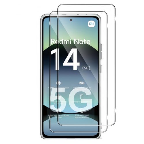 Lot De 2 Verres Trempés Pour Xiaomi Redmi Note 14 5g (Pas Pour 4g).Vitre Protection D'écran Transparent - Hqselection®