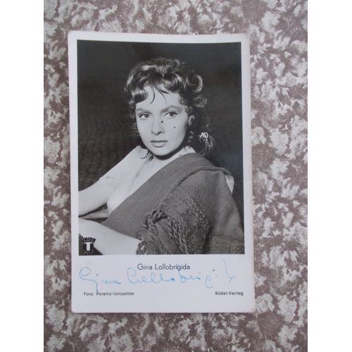 Gina Lollobridgida Carte Dedicacee