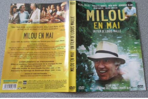 Jaquette Papier Originale Format Dvd Du Film Milou En Mai - Un Film De Louis Malle Avec Michek Piccoli - Fond Jaune/Vert - Photos Couleurs - Édition Arte Video